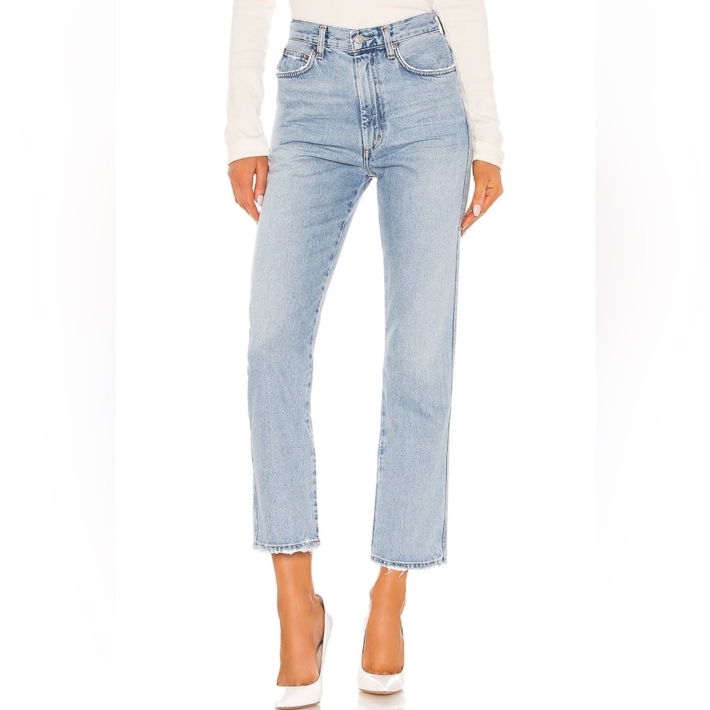 Agolde Women's High Rise Jeans - Light Blue